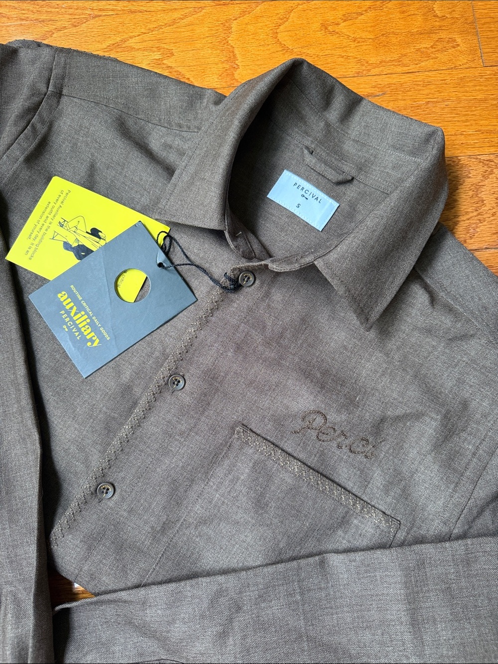 Percival Auxiliary Everyday Shirt with Chest Pocket and Logo, Size Small, NWT